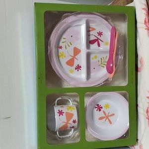 NIB Baby Girl melamine dining set
